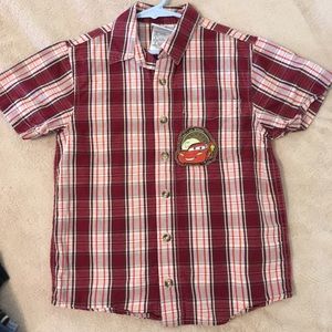 Disney Lightning McQueen button-up shirt. Size 5/6